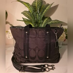 Coach Black Signature Tote Bag